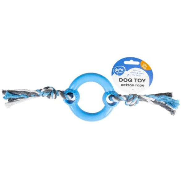 Duvo+ Cotton Rope & Rubber Ring Dog Toy