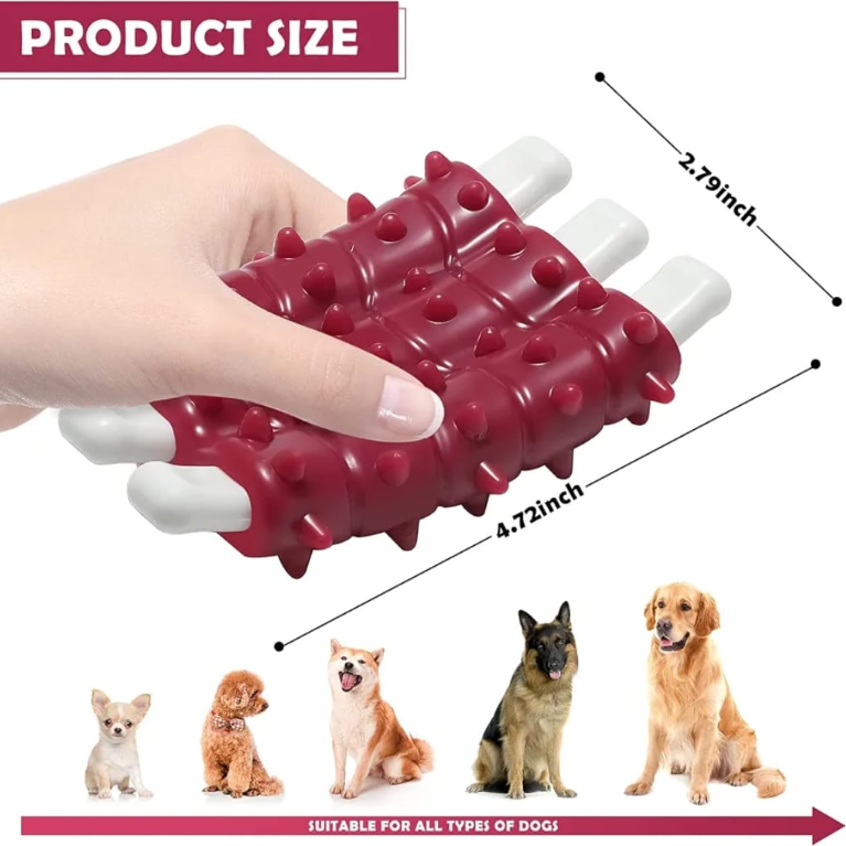 Spiky Rubber Ribs Dog Chew Toy