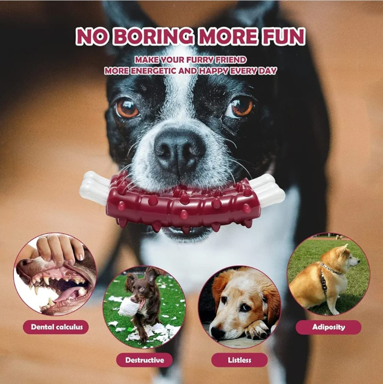 Spiky Rubber Ribs Dog Chew Toy