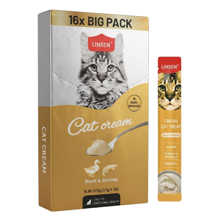 Linsen Cream Cat Treat Box (16 Pack)