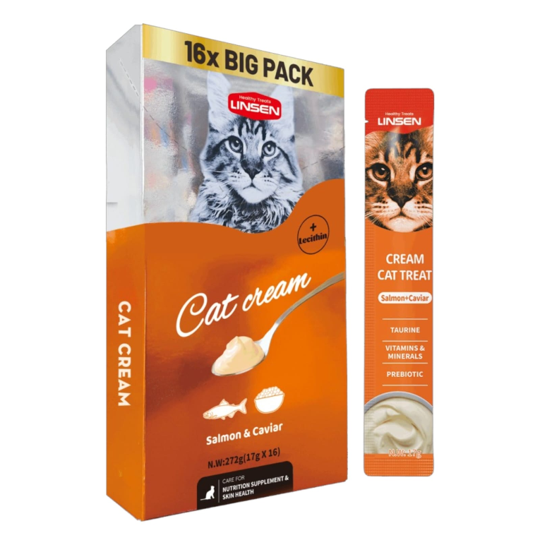 Linsen Cream Cat Treat Box (16 Pack)