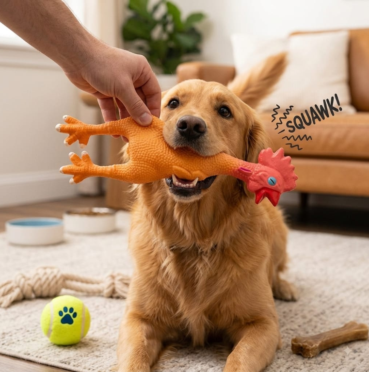 Squeaky Rubber Chiken for Dogs