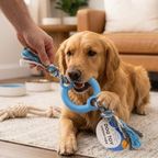 Duvo+ Cotton Rope & Rubber Ring Dog Toy
